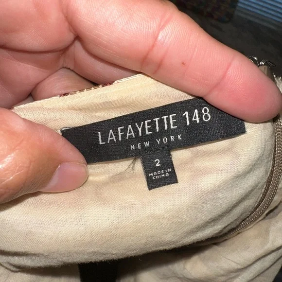 Lafayette 148 New York retro mod sleeveless printed shift dress size 2 - Picture 7 of 8